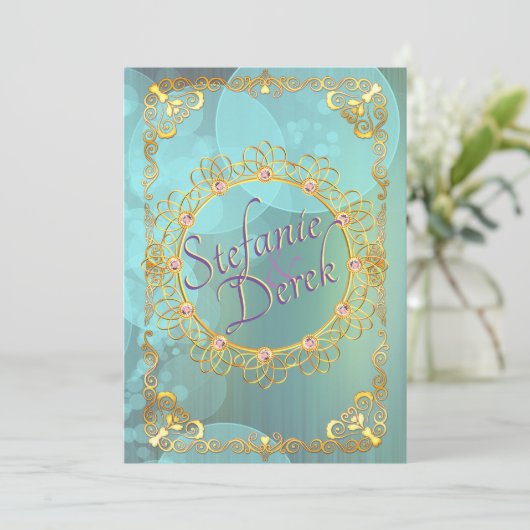 Elegante weiche Aquamarine Blasen Ankündigung (Stehend Vorderseite)