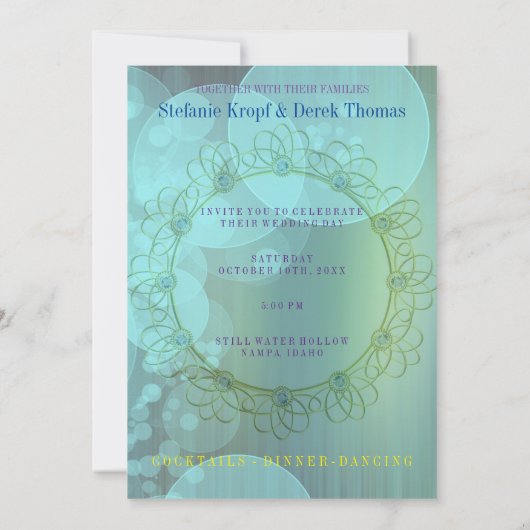 Elegante weiche Aquamarine Blasen Ankündigung (Rückseite)