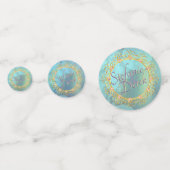 Elegante weiche Aquamarine Blasen Konfetti (Rückseiten)