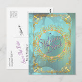 Elegante weiche Aquamarine Blasen Postkarte (Vorne/Hinten)