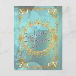 Elegante weiche Aquamarine Blasen Postkarte