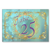 Elegante weiche Aquamarine Blasen Tischnummer (Vorderseite)