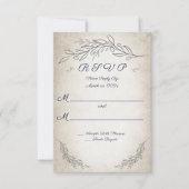 Elegante weiche Blätter mit RSVP-Karte RSVP Karte (Vorderseite)