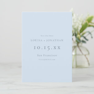 Elegante weiche blaue formelle minimalistische Hoc Save The Date