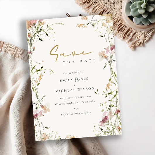 Elegante weiche, blaue grüne Wiesenfarbe Save The Date