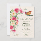 Elegante weiche Blumenanordnung Save The Date (Vorderseite)