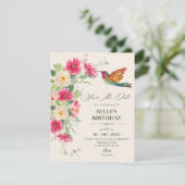 Elegante weiche Blumenanordnung Save The Date (Stehend Vorderseite)