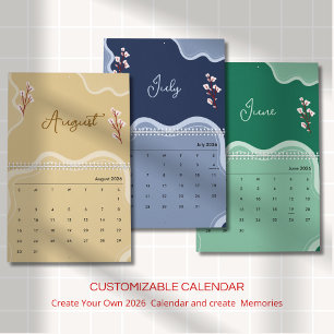 Elegante weiche florale Ästhetik Kalender