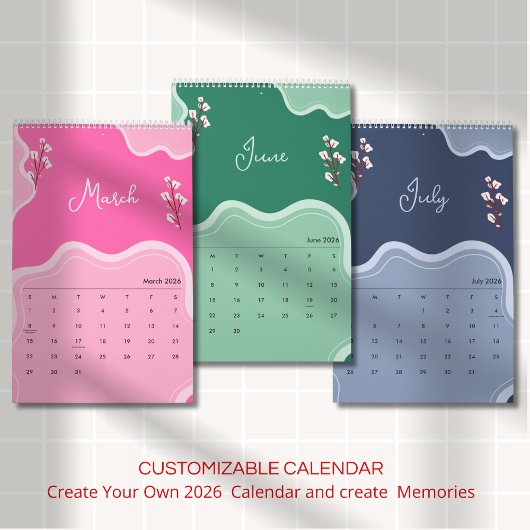 Elegante weiche florale Ästhetik Kalender