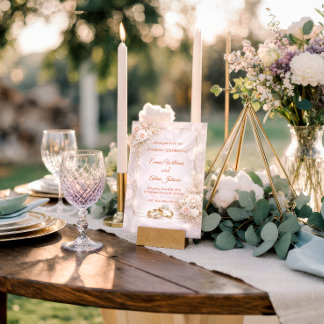 Elegante weiche florale Hochzeitseinladung Acryleinladungen