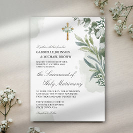 Elegante weiche grüne Blütenmesse Einladung