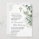 Elegante weiche grüne Blütenmesse Einladung (Vorderseite)
