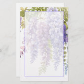 Elegante weiche, lila Aquarellweide Briefpapier (Vorne/Hinten)