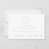 Elegante weiche Lila Hochzeitkarte RSVP Karte (Vorderseite)