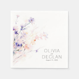 Elegante, weiche, Lila und weiche Blume Serviette