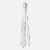 Elegante weiche Orange Pink Wasserfarbe Wildblumen Krawatte (Vorderseite)