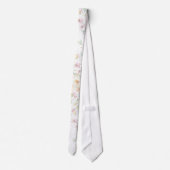 Elegante weiche Orange Pink Wasserfarbe Wildblumen Krawatte (Rückseite)