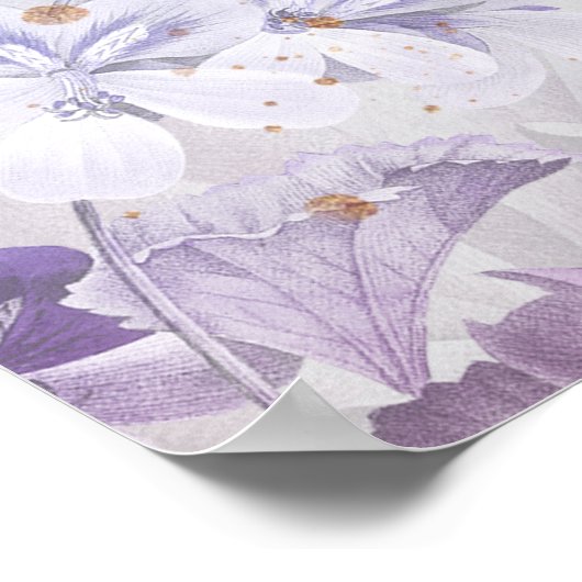 Elegante, weiche Pastel lila Boho unplugged Zeremo Poster (Ecke)