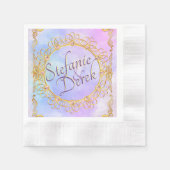 Elegante weiche Pastelle & Gold Serviette (Vorderseite)