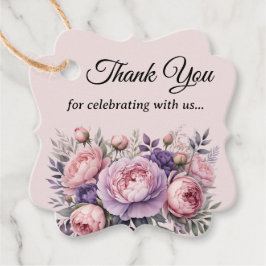 Elegante, weiche Pastellfarben Floral Vielen Dank Geschenkanhänger