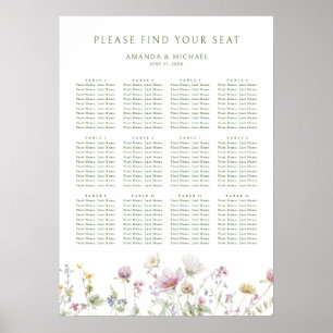 Elegante, weiche Pastellfarben, florale Hochzeitsk Poster