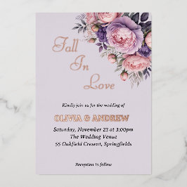 Elegante, weiche Pastellfarben Hochzeit Folieneinladung