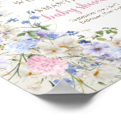 Elegante weiche pastellfarbene Wildblumen Rosa Bla Poster (Ecke)