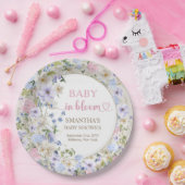 Elegante weiche pastellfarbene Wildblumen rosa hel Pappteller (Party)