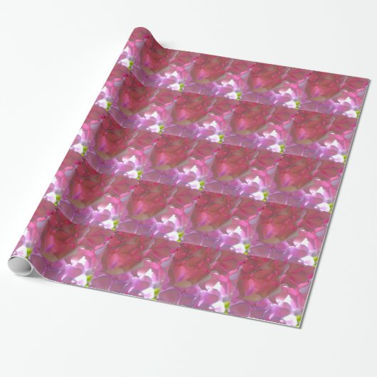 Elegante weiche rosa Blumen rosa Hydrangeas-Rose Geschenkpapier (Ungerollt)