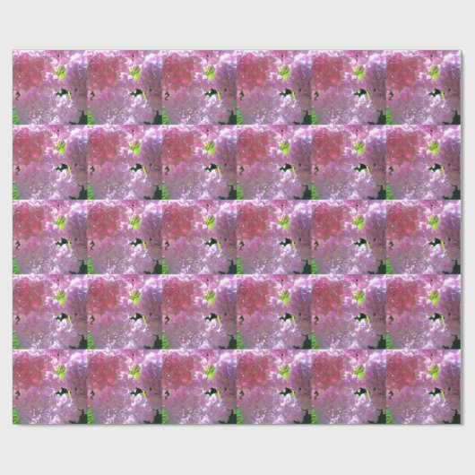 Elegante weiche rosa Blumen rosa Hydrangeas-Rose Geschenkpapier (Flach)