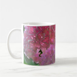 Elegante weiche rosa Blumen rosa Hydrangeas-Rose Kaffeetasse