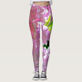 Elegante weiche rosa Blumen rosa Hydrangeas-Rose Leggings (Vorderseite)