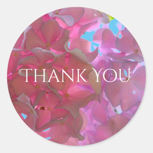 Elegante weiche rosa Blumen rosa Hydrangeas-Rose Runder Aufkleber (Vorderseite)