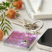 Elegante weiche rosa Blumen rosa Hydrangeas-Rose Schlüsselanhänger (Vorderseite rechts)