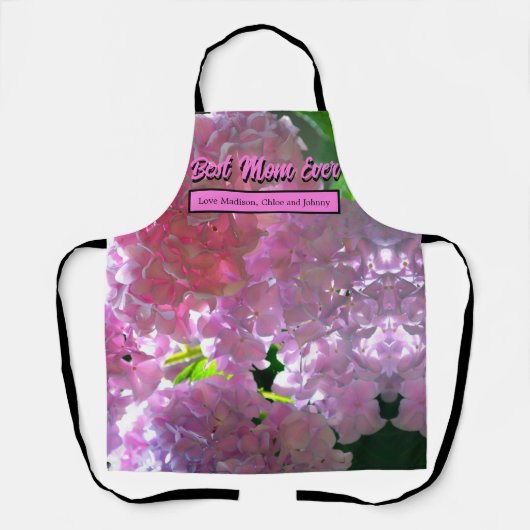 Elegante weiche rosa Blumen rosa Hydrangeas-Rose Schürze (Vorderseite)