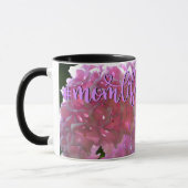 Elegante weiche rosa Blumen rosa Hydrangeas-Rose Tasse (Links)