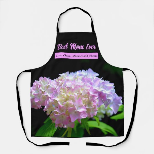 Elegante weiche, rosa, gelbe, blühende Hydrangeas Schürze (Vorderseite)