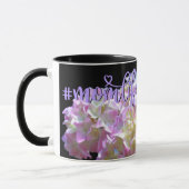 Elegante weiche, rosa, gelbe, blühende Hydrangeas Tasse (Links)