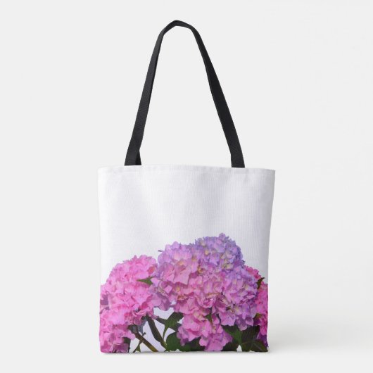 Elegante, weiche, rosa, lila, blumenreiche Hydrang Tasche (Rückseite)