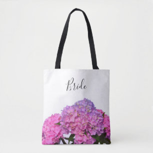 Elegante, weiche, rosa, lila, blumenreiche Hydrang Tasche