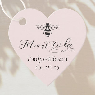 Elegante weiche rosa Meant to Bee Hochzeit Geschenkanhänger
