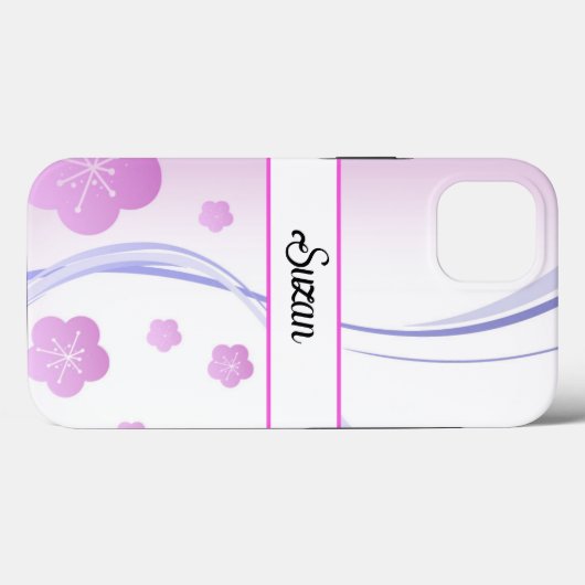 Elegante, weiche, rosa Sakura-Blume Case-Mate iPhone Hülle (Rückseite (Horizontal))