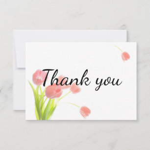 Elegante weiche rosa Tulpen Dankeskarte