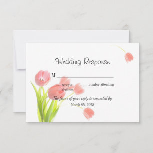 Elegante weiche rosa Tulpen RSVP Karte