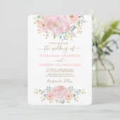 Elegante weiche rosafarbene Blütenpfirsiche + Hoch Einladung (Stehend Vorderseite)