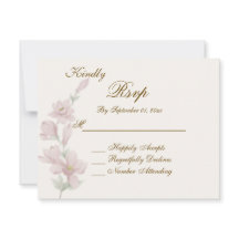 Elegante weiche rosafarbene Floral-RSVP-Hochzeitsk