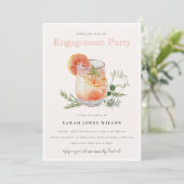 Elegante weiche, rosafarbene, orange Cocktail-Verl Einladung (Stehend Vorderseite)