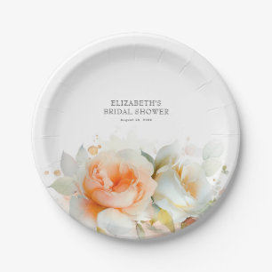 Elegante weiche Rosenblumen moderne Botanik  Pappteller