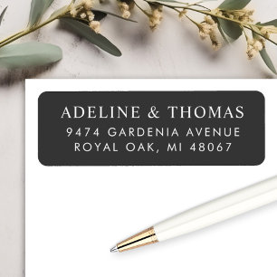 Elegante weiche schwarze weiße Hochzeitsadresse