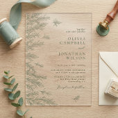 Elegante weiche Seiten Grüne Blätter Botanische Ho Acryleinladungen